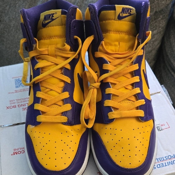 Nike Purple and Yellow High-Tops - Picture 1 of 4